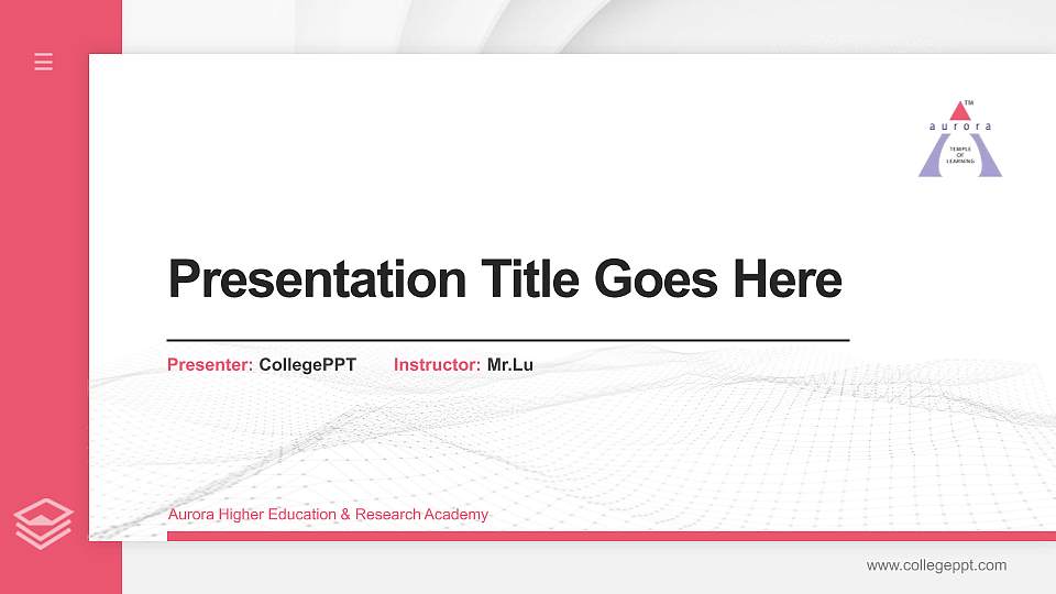 Aurora Higher Education & Research Academy Thesis Proposal/Graduation Defense PPT Template16:9 ratio PPT effect preview image