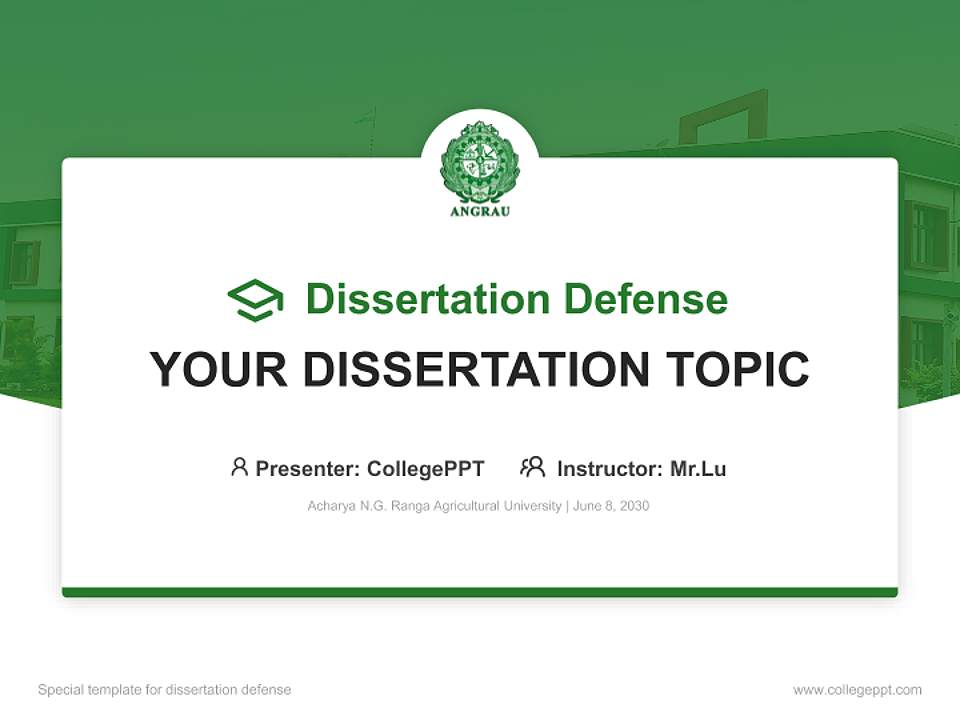 Acharya N.G. Ranga Agricultural University Graduation Thesis Defense PPT Template4:3 ratio PPT effect preview image7