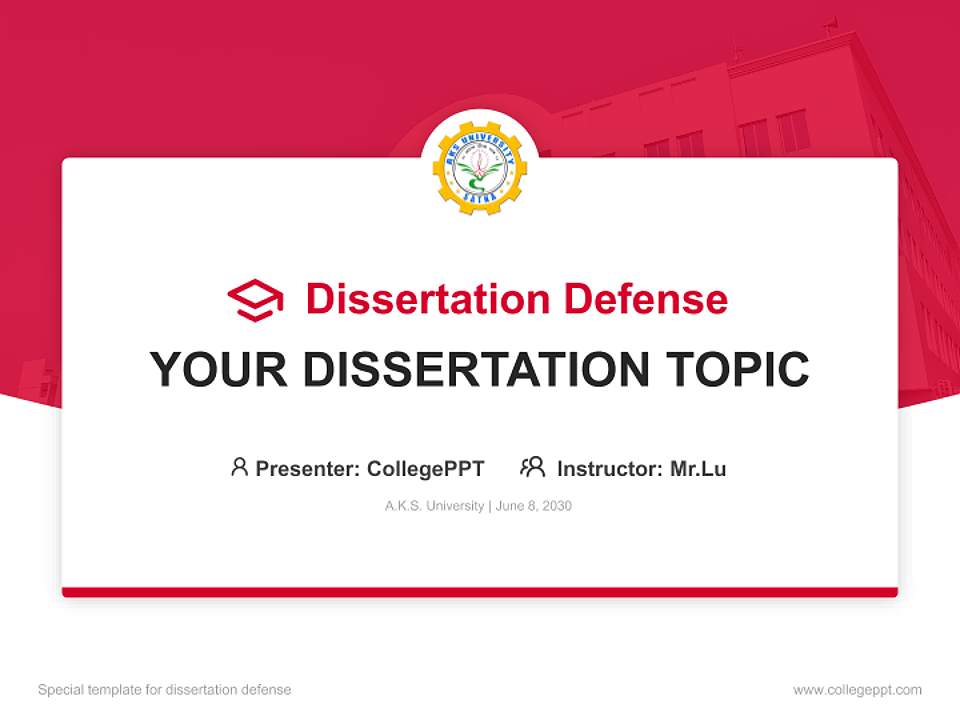 A.K.S. University Graduation Thesis Defense PPT Template4:3 ratio PPT effect preview image7