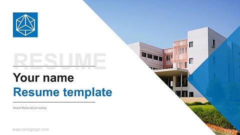 Anant National University Resume PPT Template