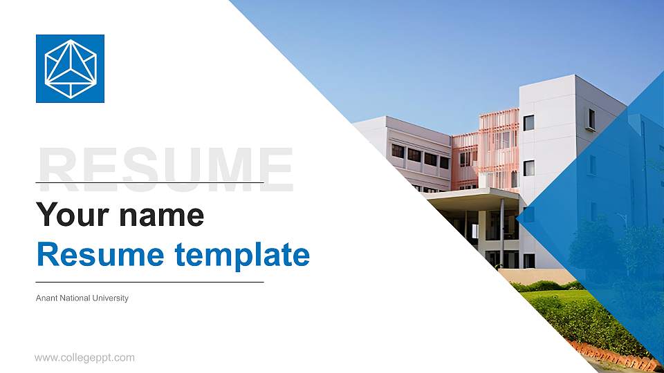 Anant National University Resume PPT Template16:9 ratio PPT effect preview image