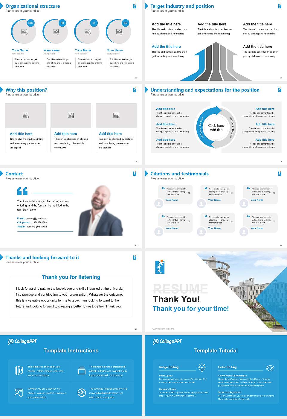 Azim Premji University Resume PPT Template16:9 ratio PPT effect preview image4