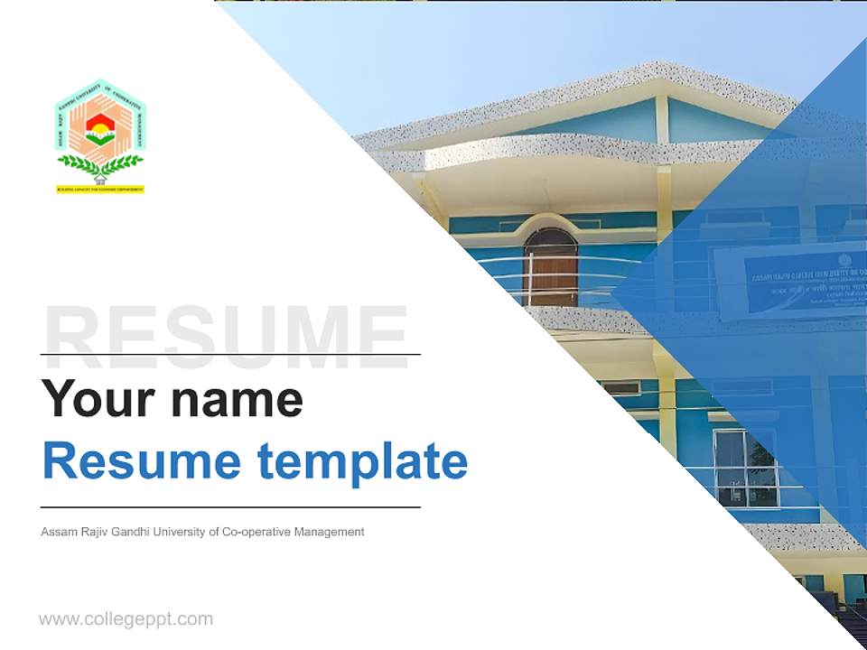 Assam Rajiv Gandhi University of Co-operative Management Resume PPT Template4:3 ratio PPT effect preview image5