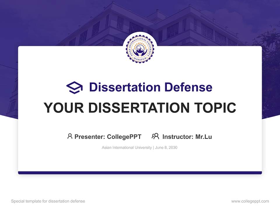 Asian International University Graduation Thesis Defense PPT Template4:3 ratio PPT effect preview image7