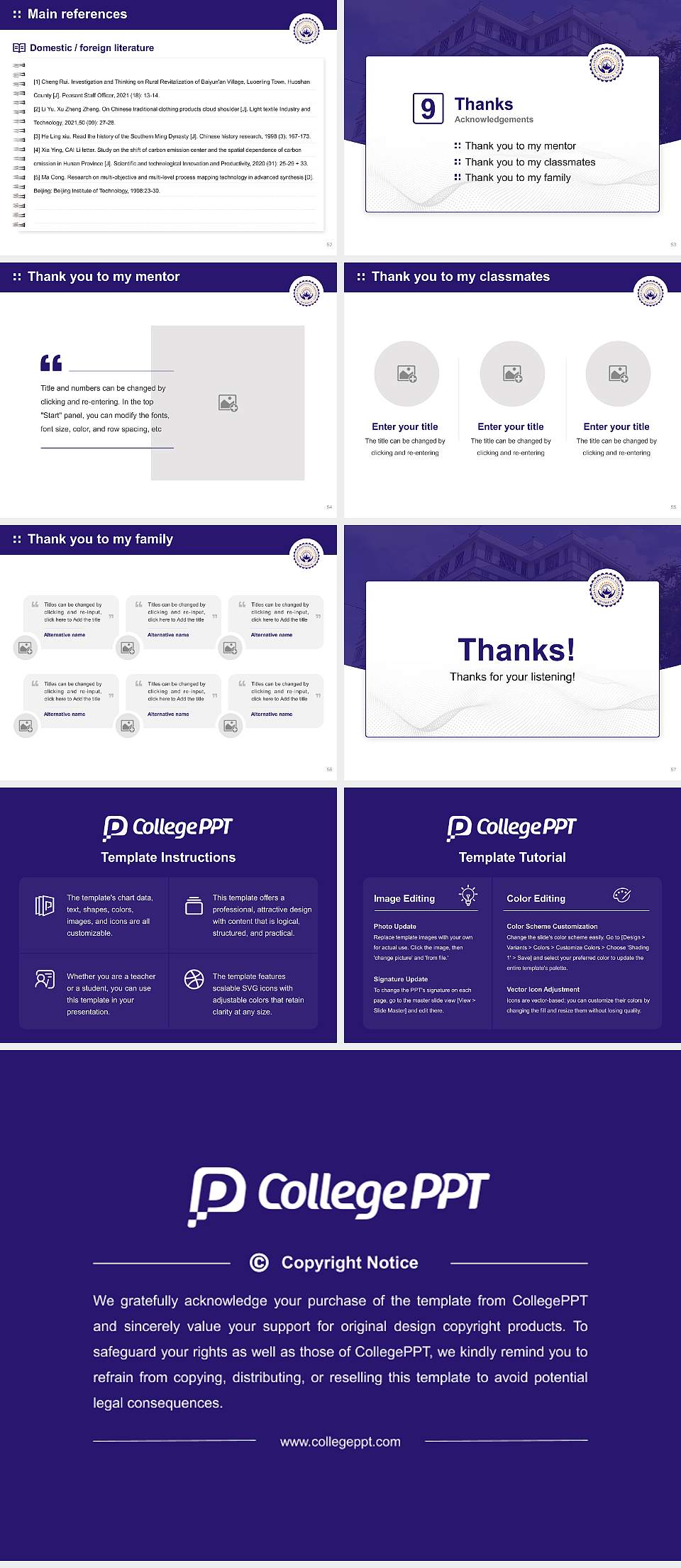 Asian International University Graduation Thesis Defense PPT Template4:3 ratio PPT effect preview image7