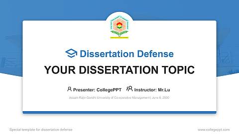 Assam Rajiv Gandhi University of Co-operative Management Graduation Thesis Defense PPT Template