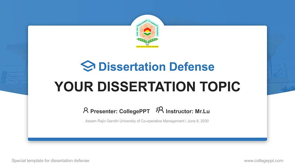 Assam Rajiv Gandhi University of Co-operative Management Graduation Thesis Defense PPT Template16:9 ratio PPT effect preview image