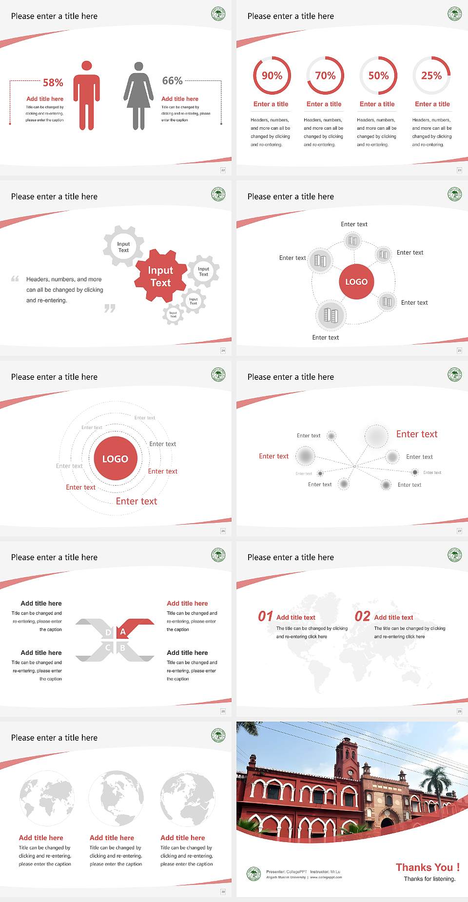 Aligarh Muslim University Course/Courseware Creation PPT Template4:3 ratio PPT effect preview image4