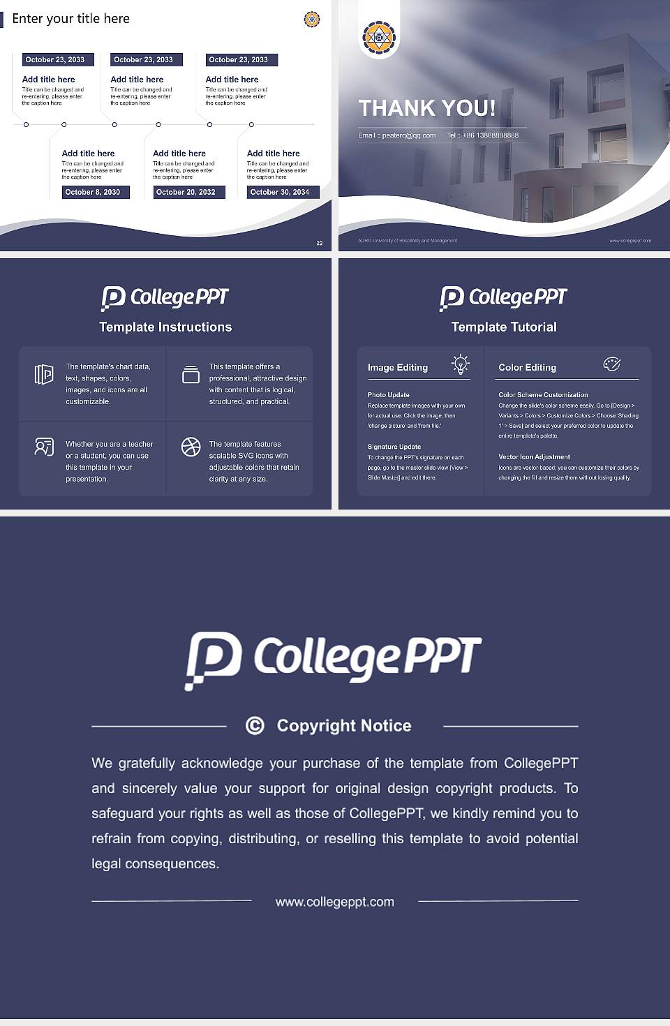 AURO University of Hospitality and Management Lecture Sharing and Networking Event PPT Template4:3 ratio PPT effect preview image4