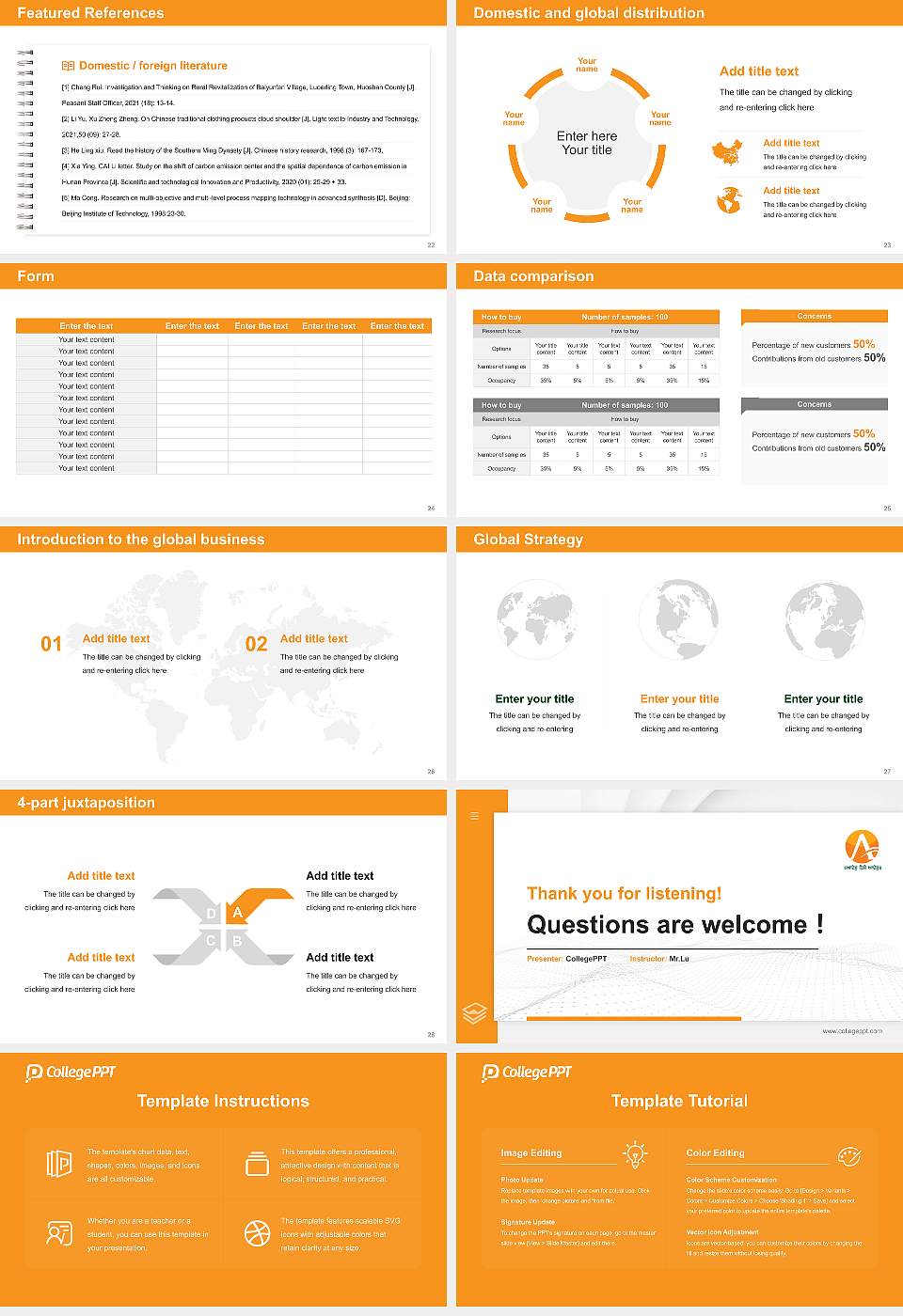 Adesh University Thesis Proposal/Graduation Defense PPT Template16:9 ratio PPT effect preview image4