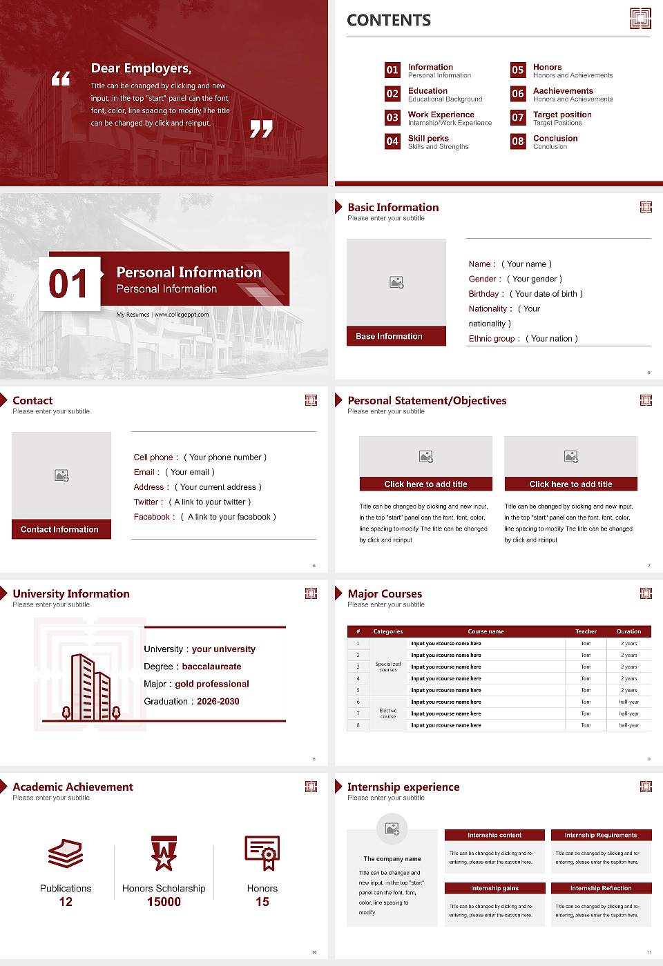 Ahmedabad University Resume PPT Template16:9 ratio PPT effect preview image2