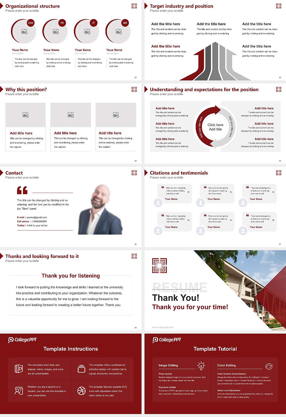Ahmedabad University Resume PPT Template16:9 ratio PPT effect preview image4