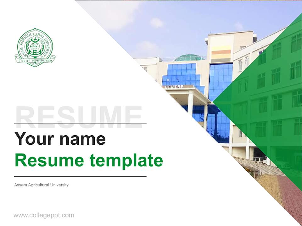 Assam Agricultural University Resume PPT Template4:3 ratio PPT effect preview image5