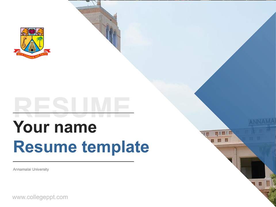 Annamalai University Resume PPT Template4:3 ratio PPT effect preview image5