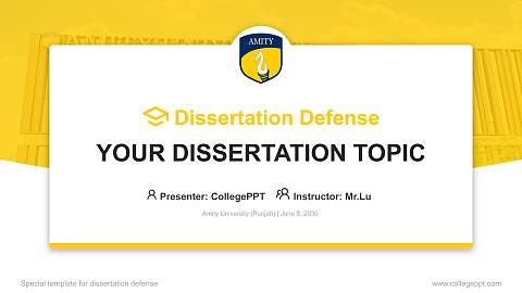 Amity University (Punjab) Graduation Thesis Defense PPT Template