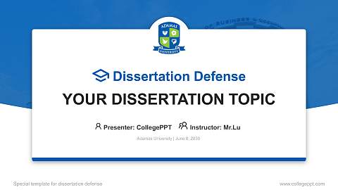 Adamas University Graduation Thesis Defense PPT Template