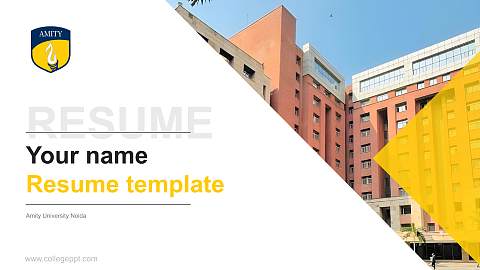 Amity University Noida Resume PPT Template