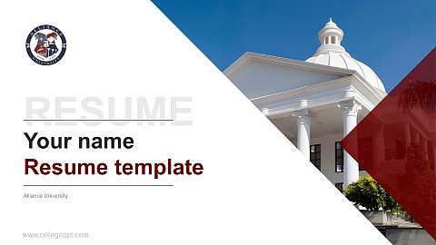 Alliance University Resume PPT Template