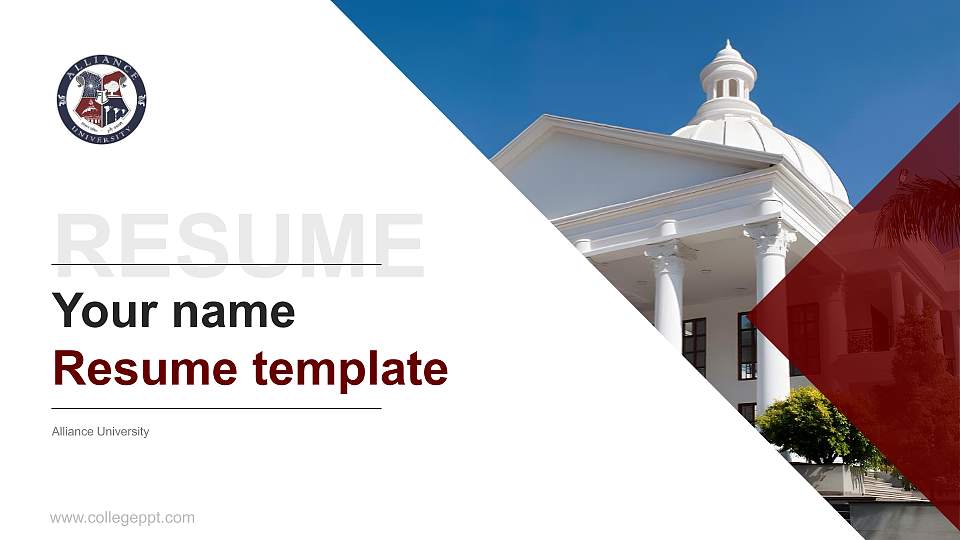 Alliance University Resume PPT Template16:9 ratio PPT effect preview image