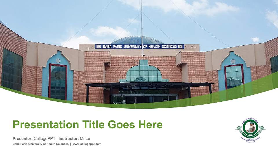 Baba Farid University of Health Sciences Course/Courseware Creation PPT Template16:9 ratio PPT effect preview image