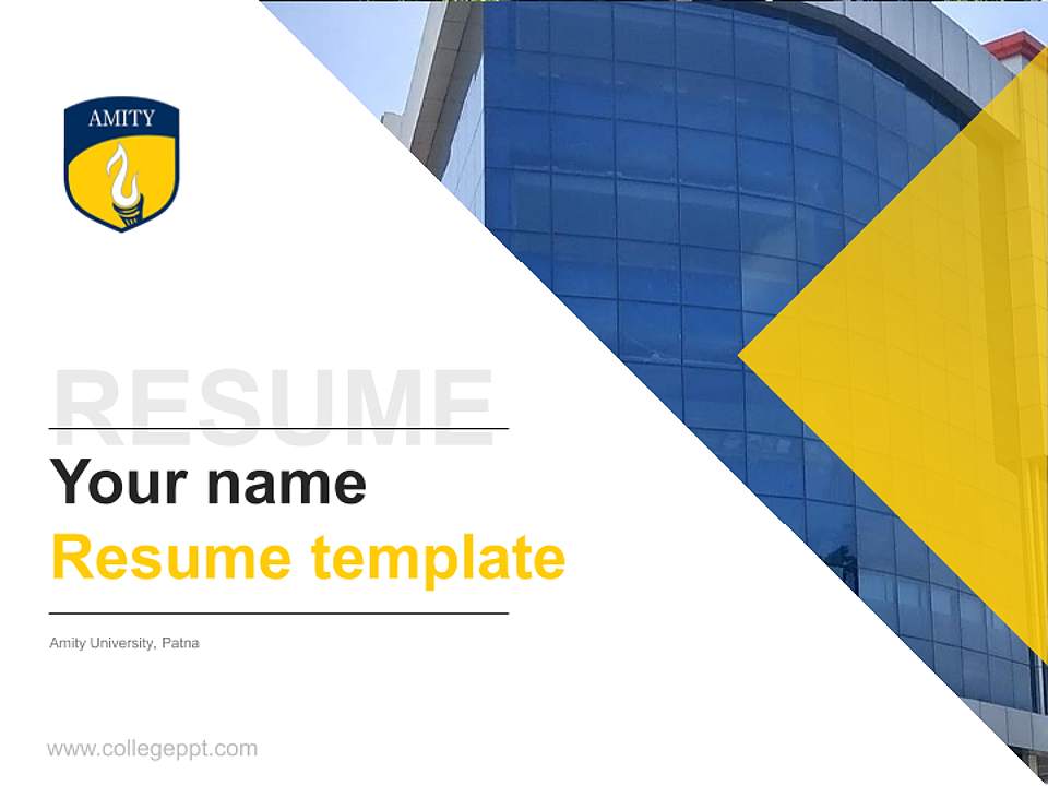 Amity University, Patna Resume PPT Template4:3 ratio PPT effect preview image5