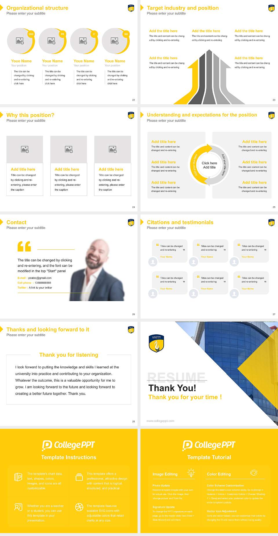 Amity University, Patna Resume PPT Template4:3 ratio PPT effect preview image4