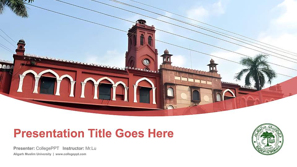 Aligarh Muslim University Course/Courseware Creation PPT Template16:9 ratio PPT effect preview image