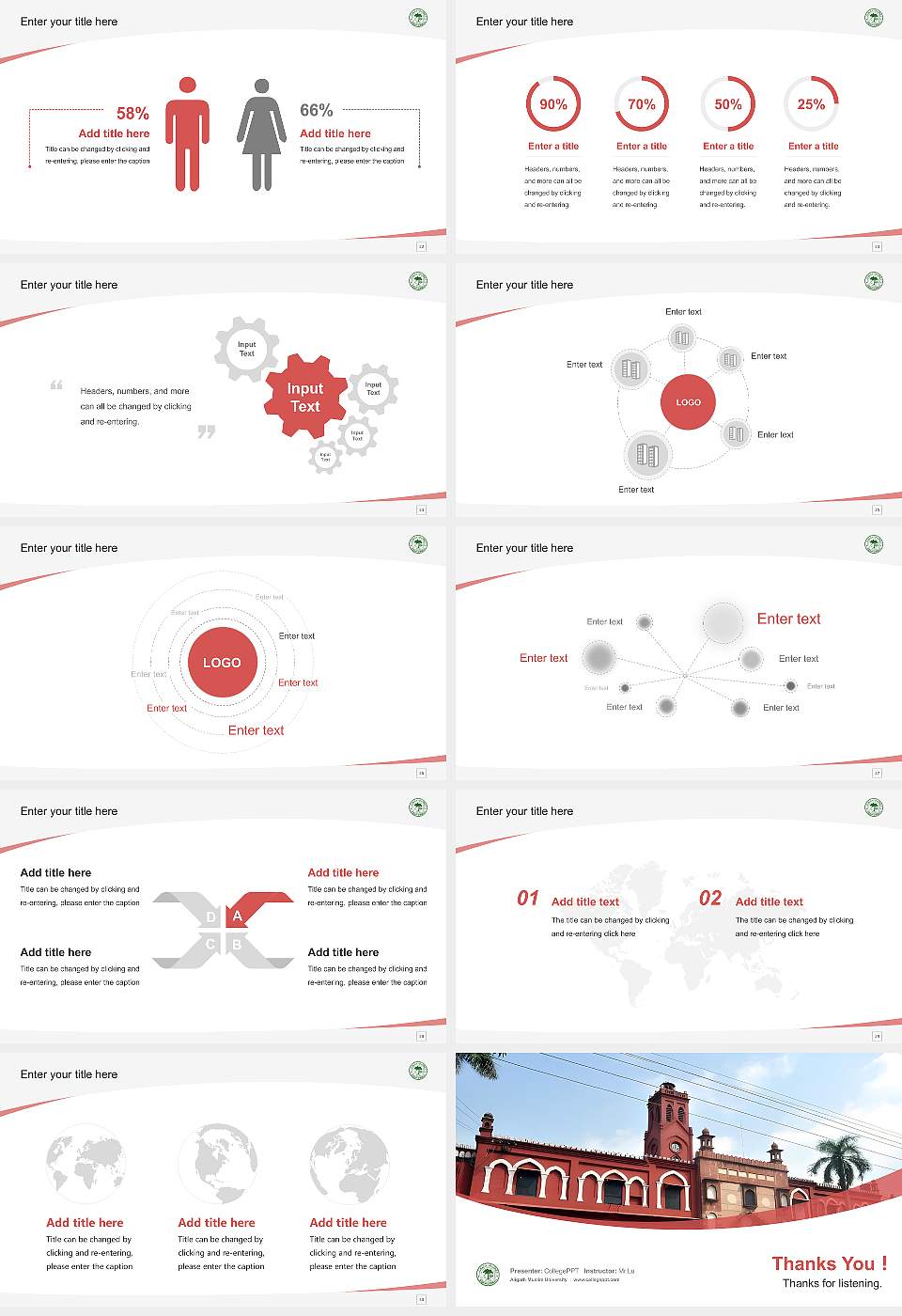 Aligarh Muslim University Course/Courseware Creation PPT Template16:9 ratio PPT effect preview image4