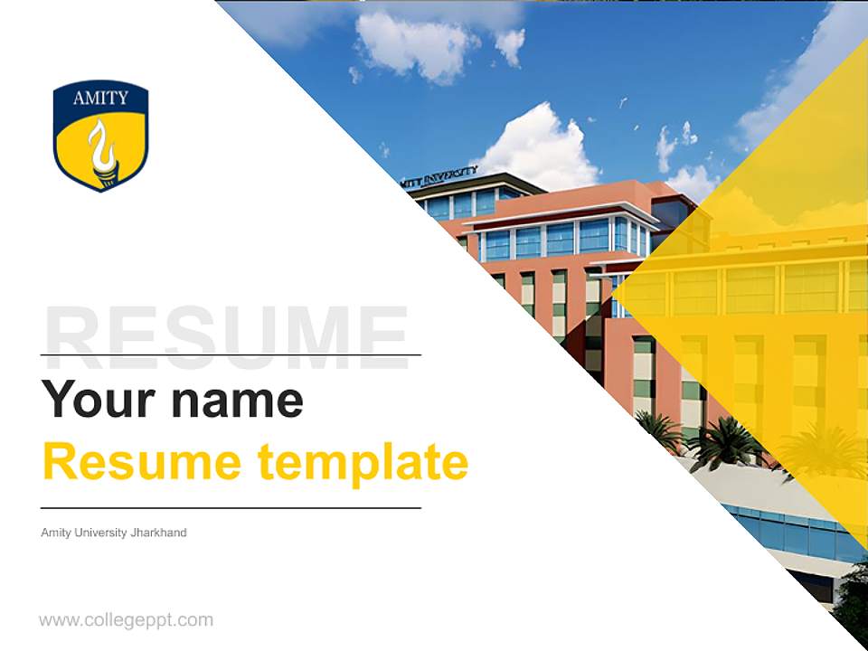 Amity University Jharkhand Resume PPT Template4:3 ratio PPT effect preview image5