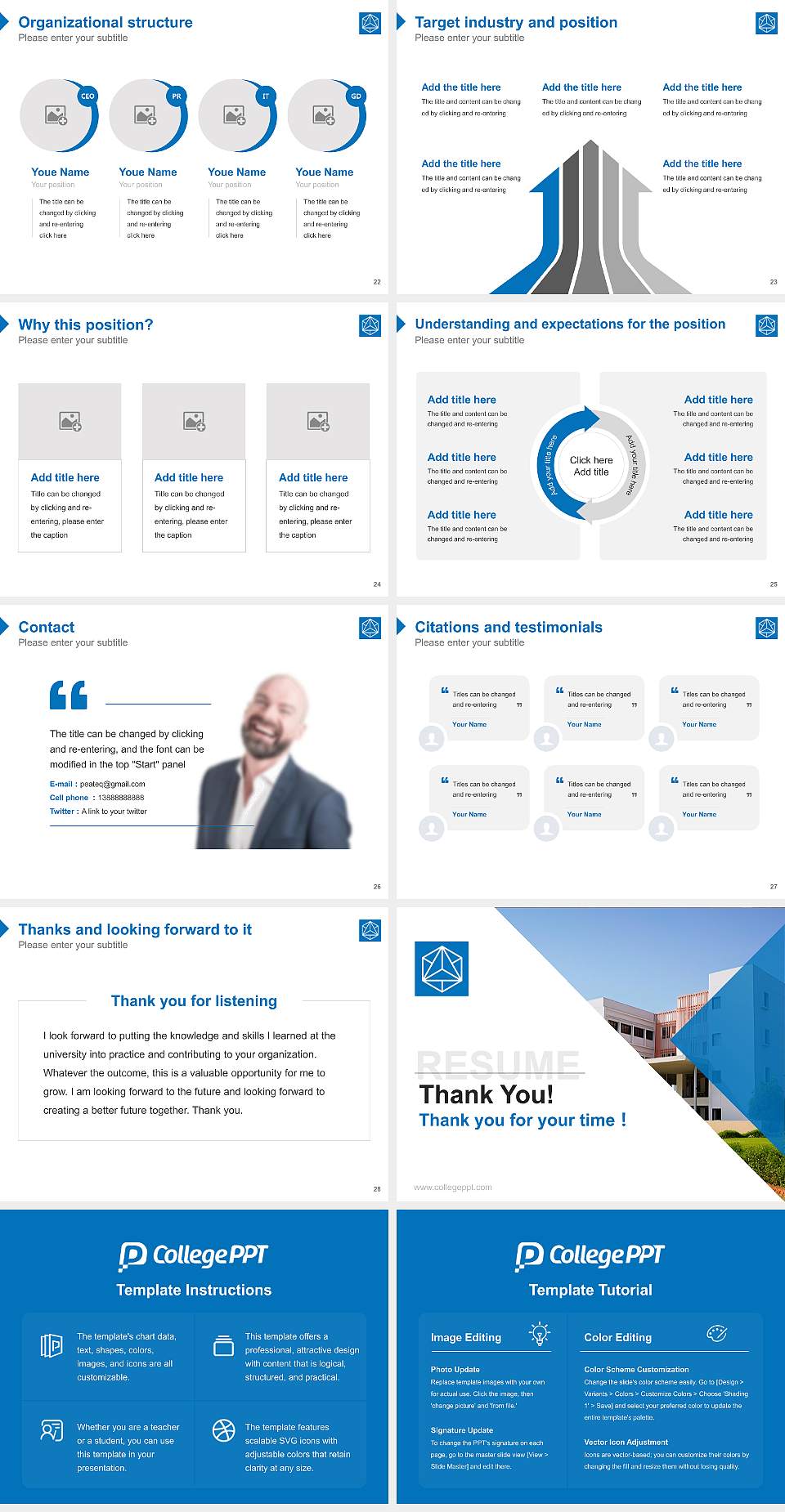 Anant National University Resume PPT Template4:3 ratio PPT effect preview image4
