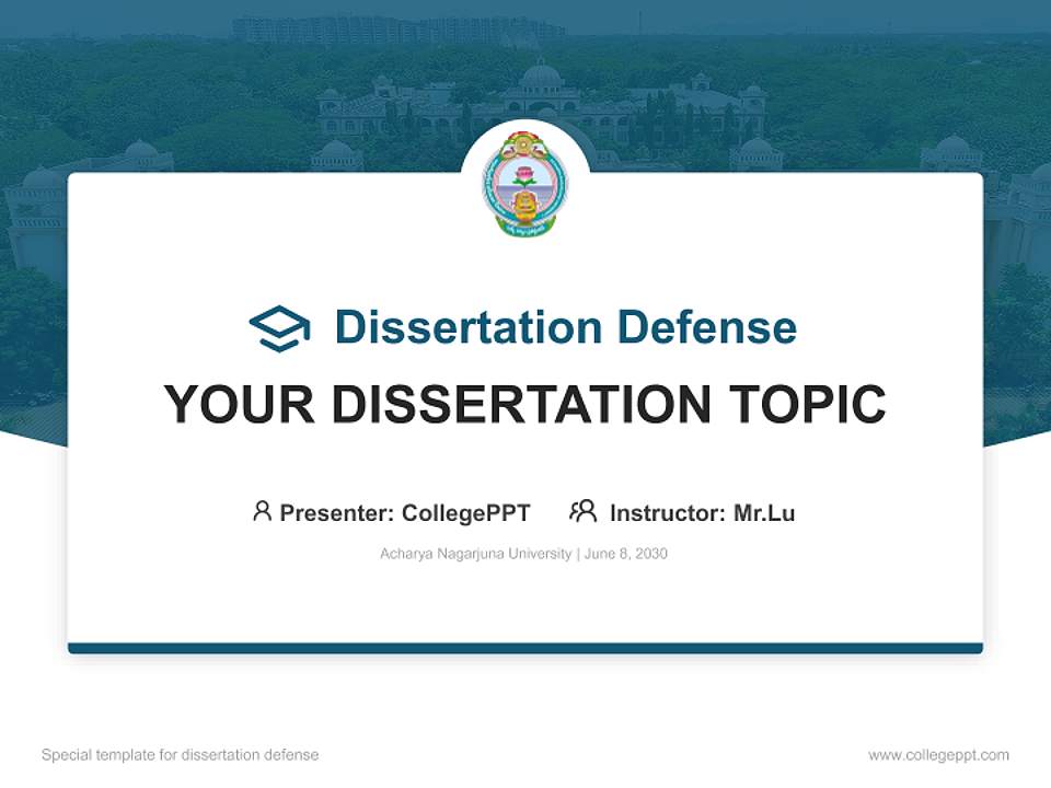 Acharya Nagarjuna University Graduation Thesis Defense PPT Template4:3 ratio PPT effect preview image7