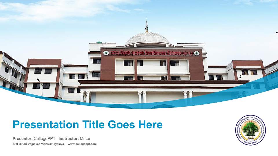 Atal Bihari Vajpayee Vishwavidyalaya Course/Courseware Creation PPT Template16:9 ratio PPT effect preview image