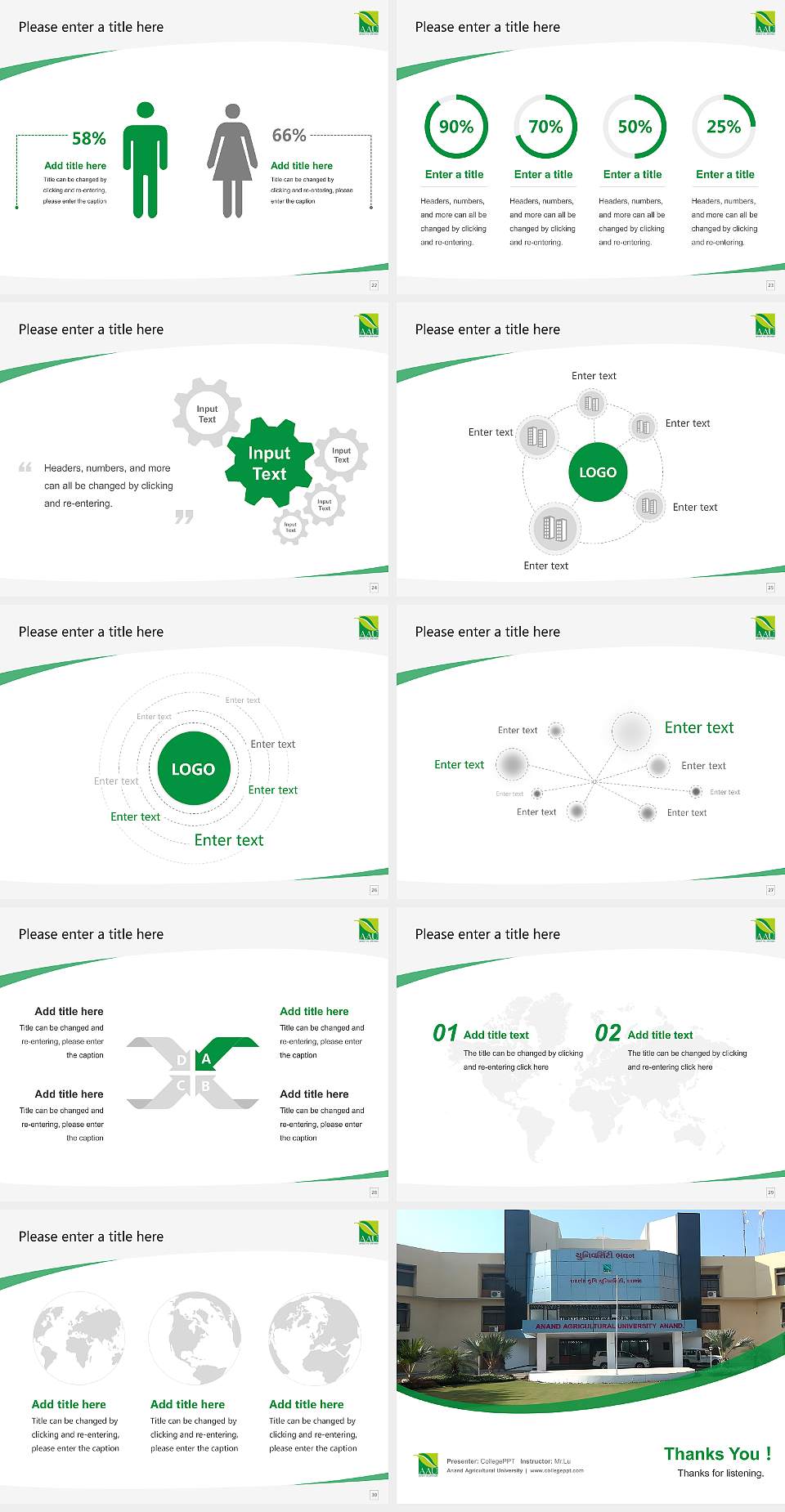 Anand Agricultural University Course/Courseware Creation PPT Template4:3 ratio PPT effect preview image4