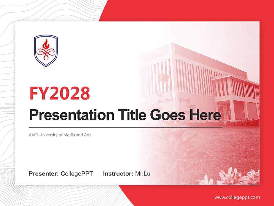 AAFT University of Media and Arts Academic Presentation/Research Findings Report PPT Template4:3 ratio PPT effect preview image5