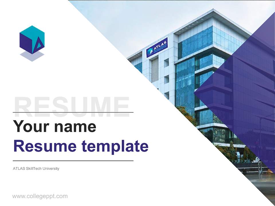 ATLAS SkillTech University Resume PPT Template4:3 ratio PPT effect preview image5