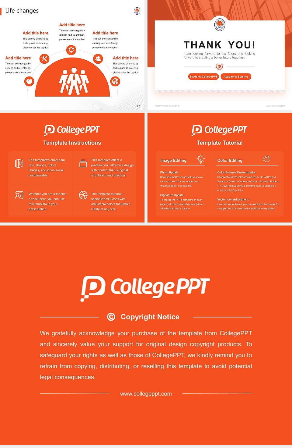 Assam Women ‘s University National Scholarship Defense PPT Template4:3 ratio PPT effect preview image4