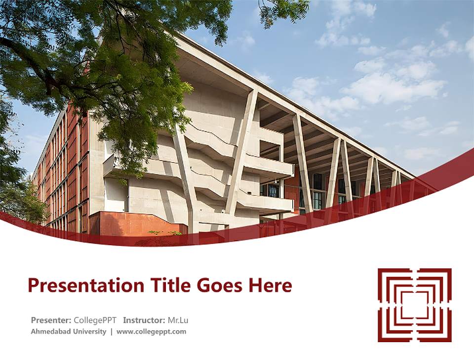 Ahmedabad University Course/Courseware Creation PPT Template4:3 ratio PPT effect preview image5