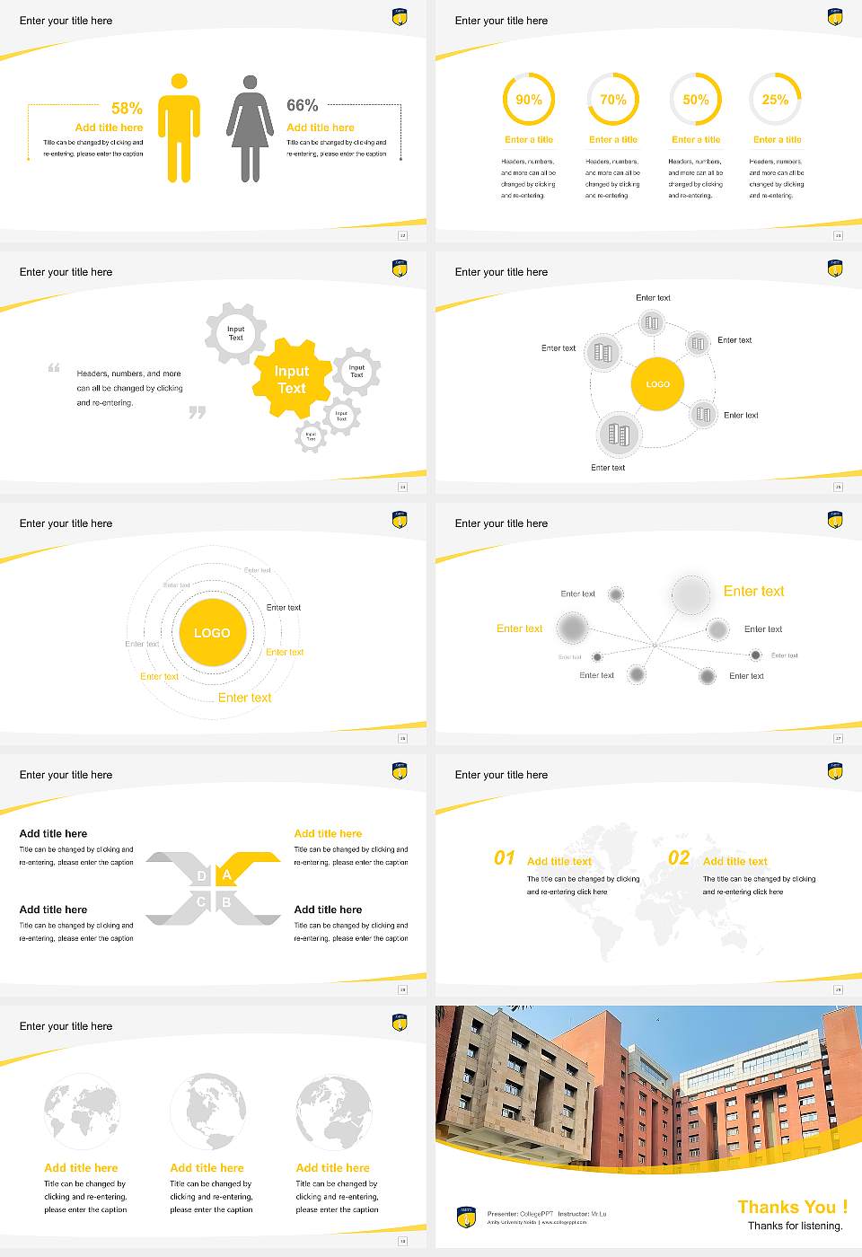 Amity University Noida Course/Courseware Creation PPT Template16:9 ratio PPT effect preview image4