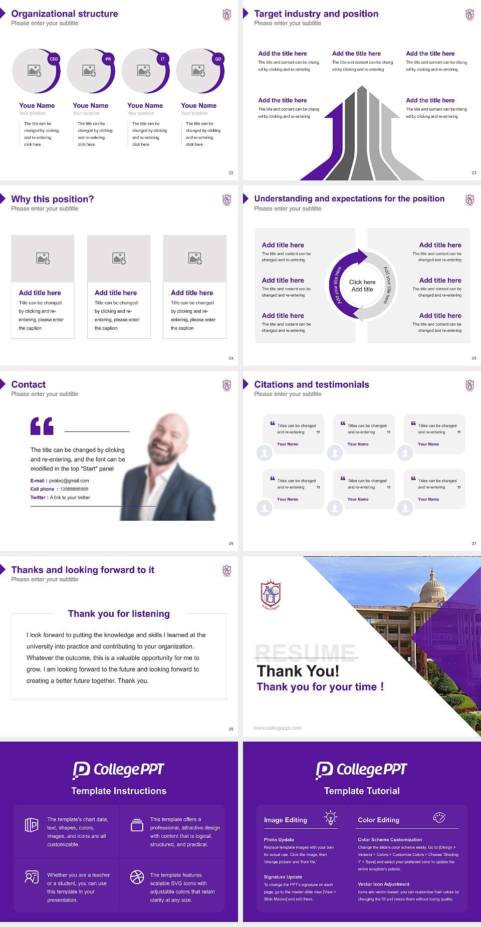 Adichunchanagiri University Resume PPT Template4:3 ratio PPT effect preview image4