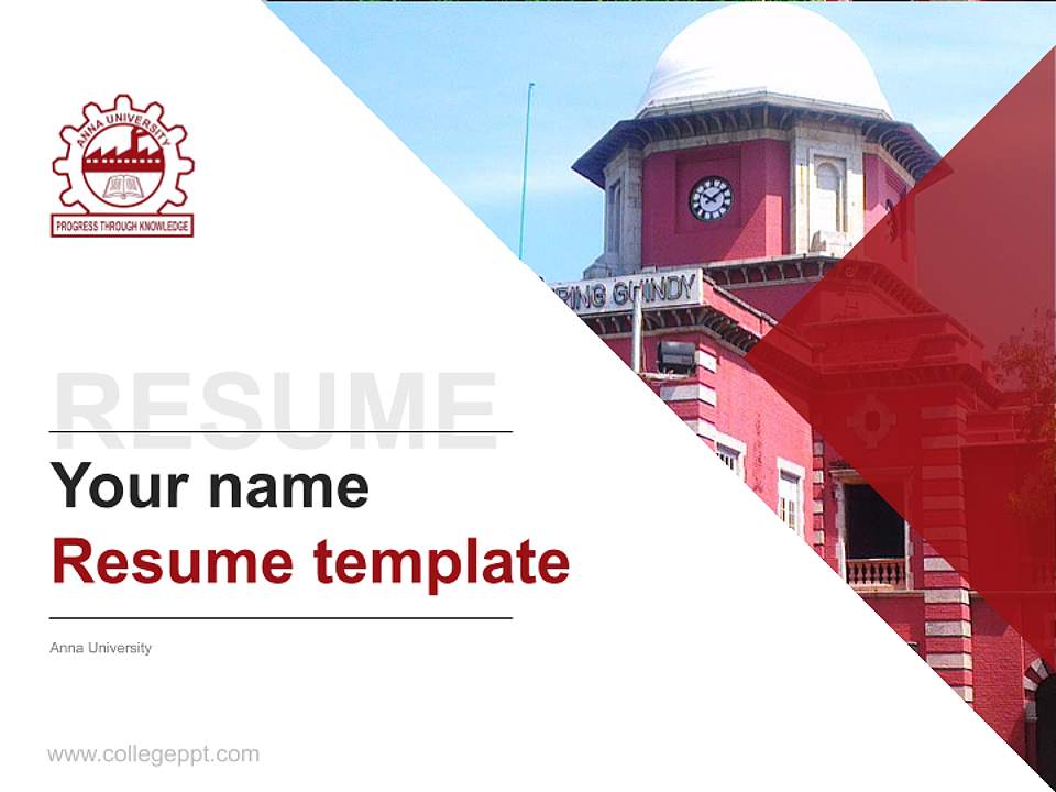 Anna University Resume PPT Template4:3 ratio PPT effect preview image5