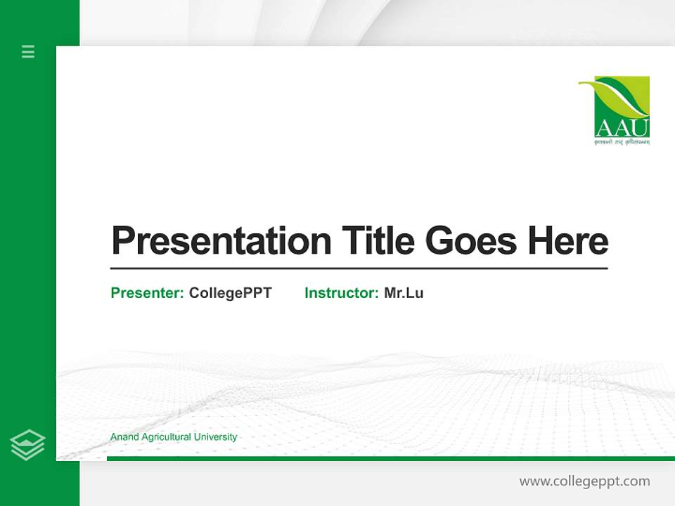 Anand Agricultural University Thesis Proposal/Graduation Defense PPT Template4:3 ratio PPT effect preview image5