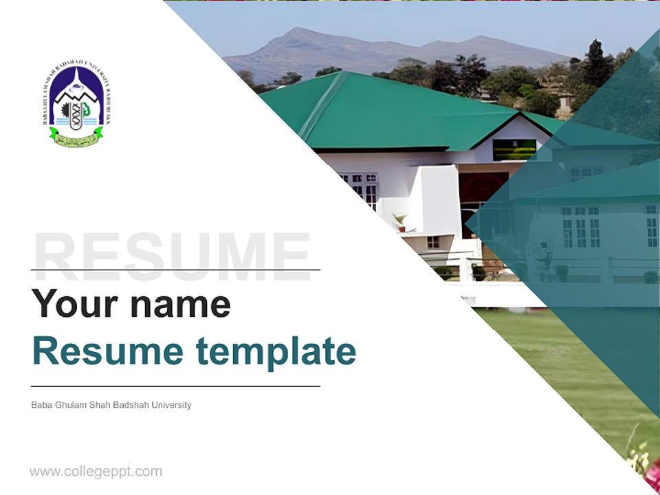 Baba Ghulam Shah Badshah University Resume PPT Template4:3 ratio PPT effect preview image5