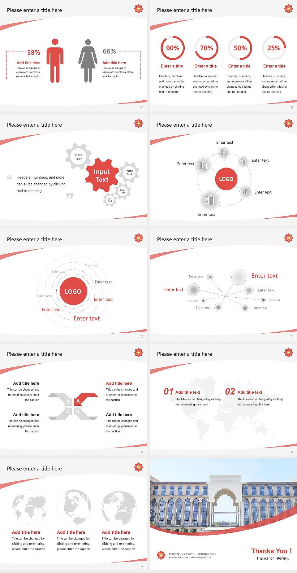 Avantika University Course/Courseware Creation PPT Template4:3 ratio PPT effect preview image4