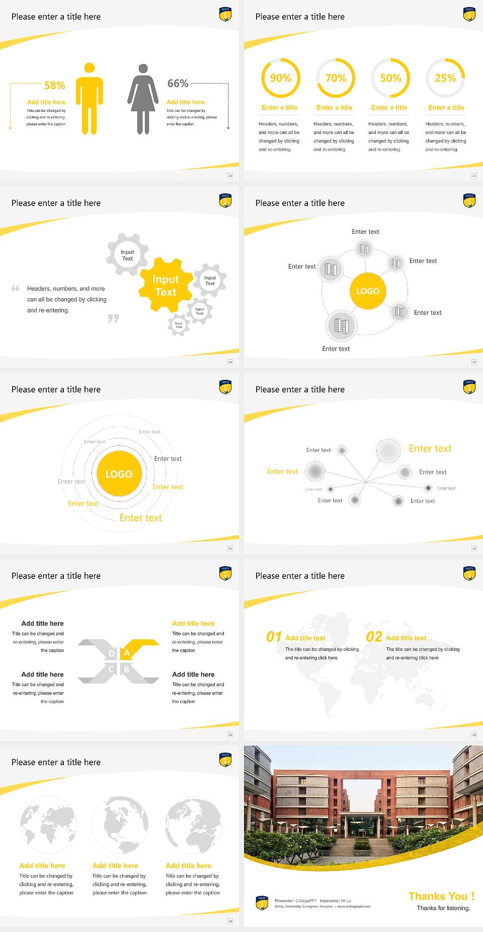 Amity University Gurugram, Haryana Course/Courseware Creation PPT Template4:3 ratio PPT effect preview image4