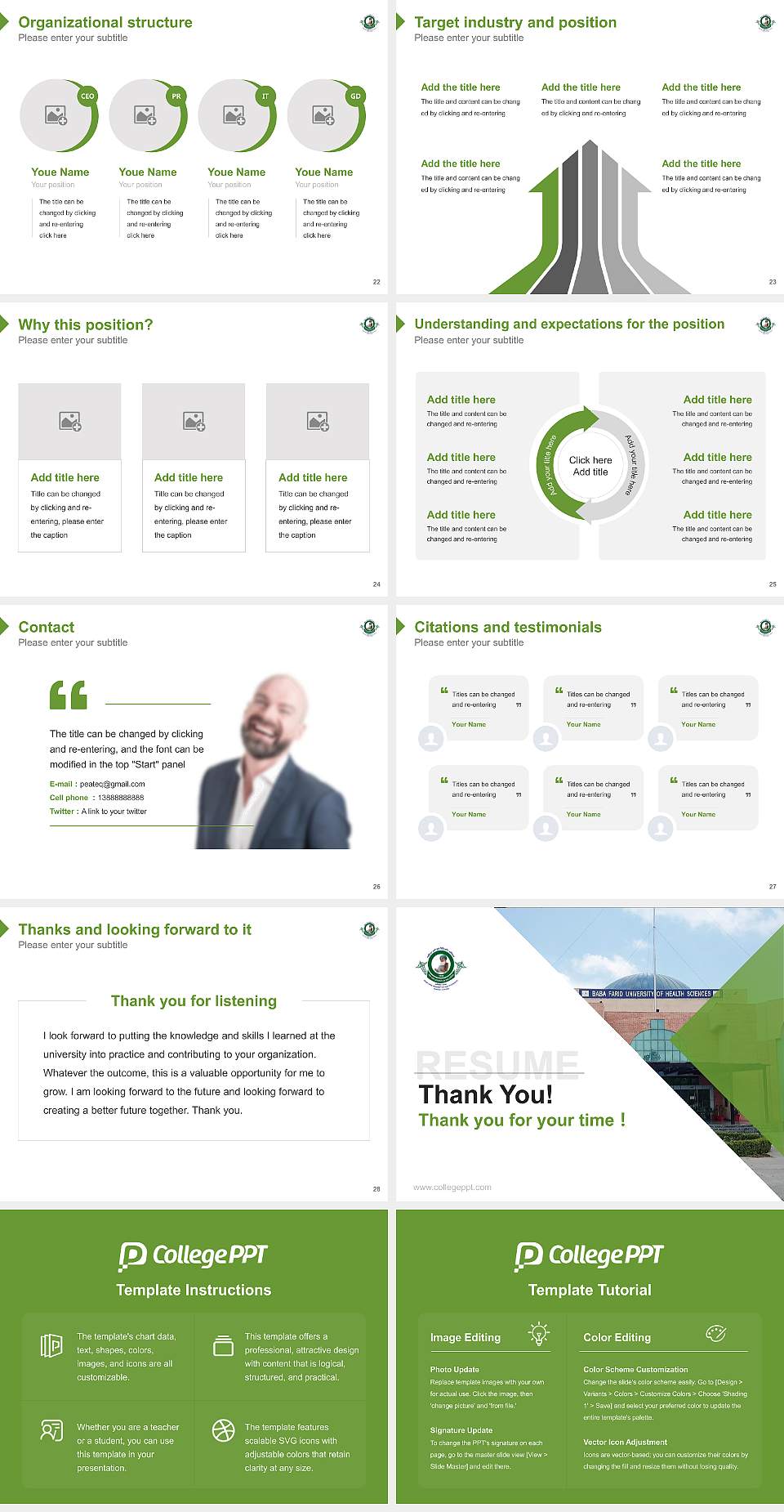 Baba Farid University of Health Sciences Resume PPT Template4:3 ratio PPT effect preview image4