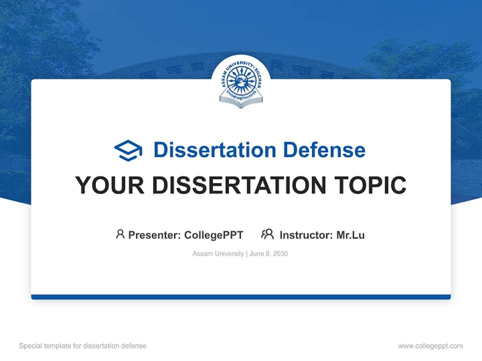 Assam University Graduation Thesis Defense PPT Template4:3 ratio PPT effect preview image7
