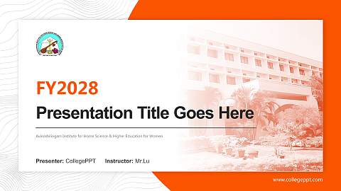 Avinashilingam Institute for Home Science & Higher Education for Women Academic Presentation/Research Findings Report PPT Template