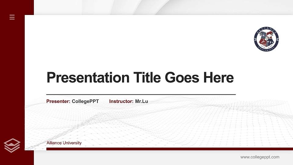 Alliance University Thesis Proposal/Graduation Defense PPT Template16:9 ratio PPT effect preview image