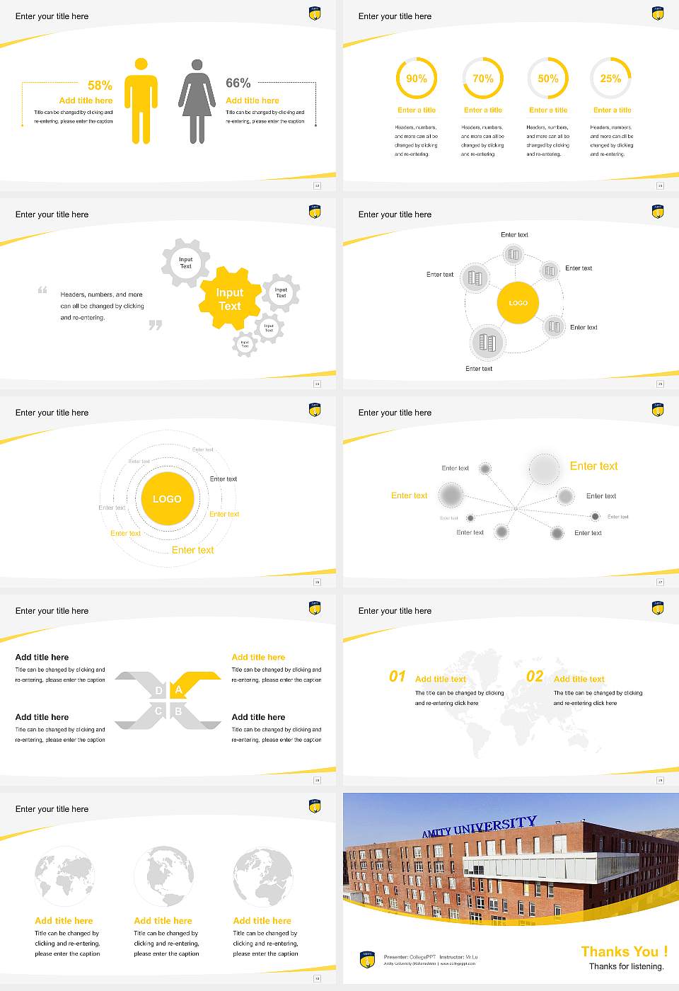 Amity University (Maharashtra) Course/Courseware Creation PPT Template16:9 ratio PPT effect preview image4