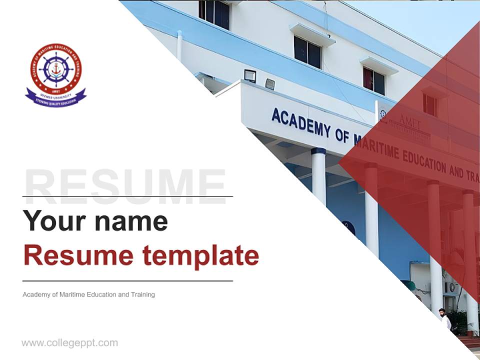 Academy of Maritime Education and Training Resume PPT Template4:3 ratio PPT effect preview image5